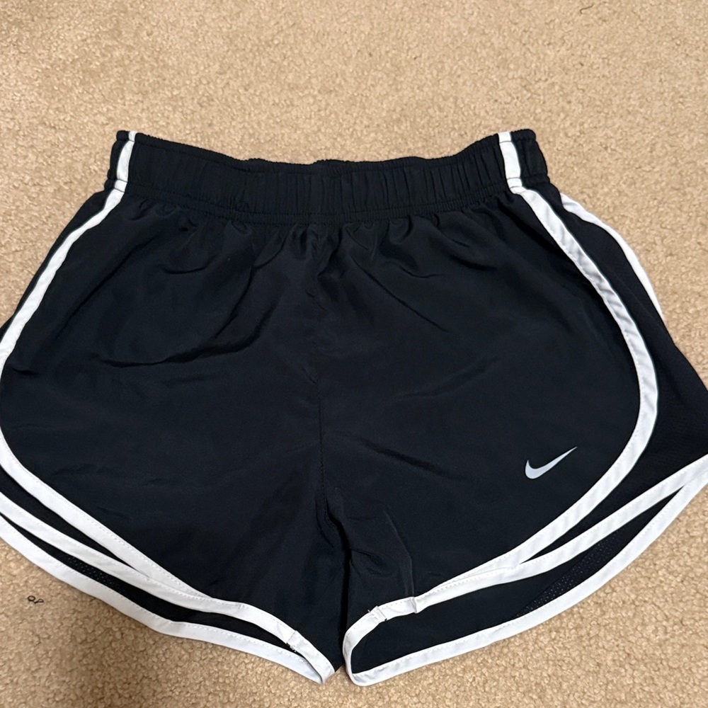 Nike Women's Black and White Athletic Shorts